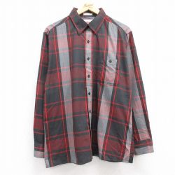XL★古着 キャンパス 長袖 シャツ メンズ 90年代 90s ボタンダウン 黒他 ブラック チェック 24feb07 中古 トップス