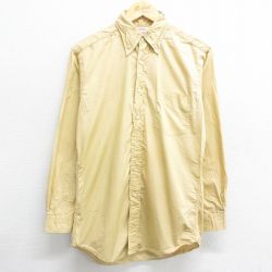 M★古着 長袖 シャツ メンズ コットン ボタンダウン 黄系 イエロー 24feb26 中古 トップス