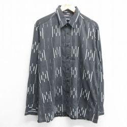 【50%OFF】XL★古着 長袖 シャツ メンズ 00年代 00s 黒他 ブラック 24aug08 中古 トップス