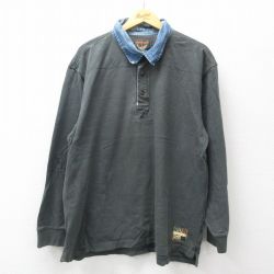XL★古着 Wear Guard 長袖 トップス メンズ 00年代 00s 襟デニム 緑他 グリーン 24aug28 中古