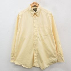 XL★古着 長袖 シャツ メンズ 00年代 00s オックスフォード コットン ボタンダウン 黄 イエロー 24sep30 24oct01 中古 トップス