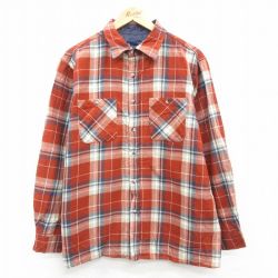 L★古着 長袖 シャツ メンズ 00年代 00s ベージュ系他 カーキ チェック 24oct23 中古 トップス