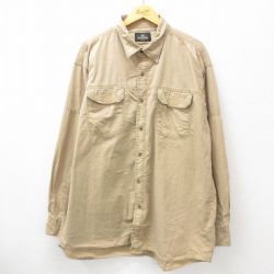 XL★古着 レッドヘッド 長袖 シャツ メンズ 00年代 00s 大きいサイズ ロング丈 ベージュ カーキ 24oct26 中古 トップス
