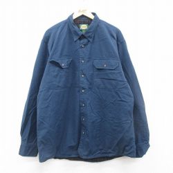 【50%OFF】XL★古着 カベラス 長袖 シャツ メンズ 00年代 00s 大きいサイズ ロング丈 コットン 紺 ネイビー 内側フランネル 24nov14 中古 トップス
