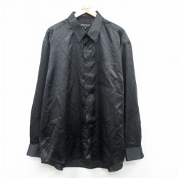 XL★古着 長袖 シャツ メンズ 00年代 00s 大きいサイズ ロング丈 黒 ブラック 24nov15 中古 トップス