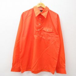 【50%OFF】XL★古着 長袖 シャツ メンズ 80年代 80s オレンジ 24nov18 中古 トップス