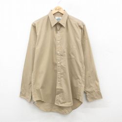 【50%OFF】L★古着 バンヒューセン 長袖 シャツ メンズ 90年代 90s ベージュ カーキ 24nov19 中古 トップス