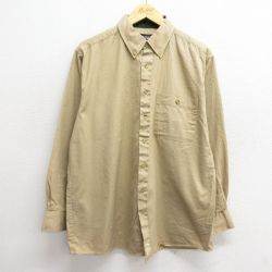 XL★古着 長袖 シャツ メンズ 00年代 00s コットン ベージュ カーキ 24nov26 中古 トップス