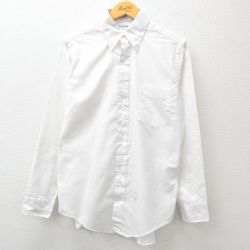 【20%OFF】M★古着 長袖 シャツ メンズ 80年代 80s ボタンダウン 白 ホワイト 24nov27 中古 トップス