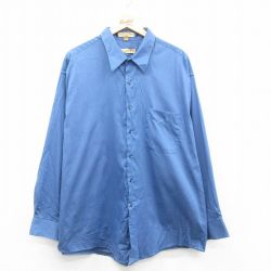 XL★古着 アロー 長袖 シャツ メンズ 大きいサイズ ロング丈 薄紺 ネイビー 24nov30 中古 トップス