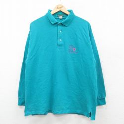 ニューヨークマラソン 90s 長袖ポロシャツ ライトブルー L | 古着