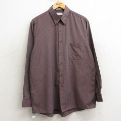 XL★古着 バンヒューセン 長袖 シャツ メンズ 00年代 00s ボタンダウン エンジ系他 チェック 24dec09 中古 トップス