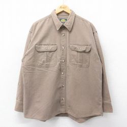 【50%OFF】XL★古着 カベラス 長袖 シャツ メンズ 00年代 00s 大きいサイズ コットン 茶 ブラウン 24dec10 中古 トップス