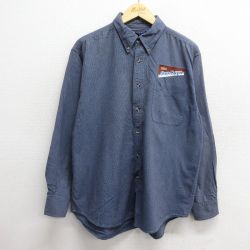 XL★古着 長袖 シャツ メンズ ネスレ スノーキャップス 千鳥格子 コットン 紺 ネイビー 24dec12 中古 トップス