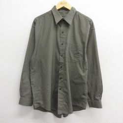 【50%OFF】XL★古着 バンヒューセン 長袖 シャツ メンズ 緑系 グリーン 24dec12 中古 トップス