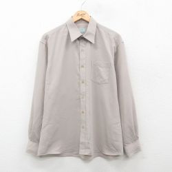 【20%OFF】L★古着 長袖 シャツ メンズ 80年代 80s グレー 24dec16 中古 トップス