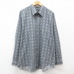 XL★古着 バンヒューセン 長袖 シャツ メンズ 大きいサイズ 紺他 ネイビー 24dec17 中古 トップス