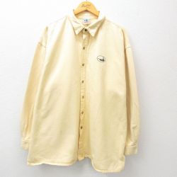 XL★古着 WEK 長袖 シャツ メンズ 90年代 90s 大きいサイズ コットン 黄 イエロー 24dec20 中古 トップス