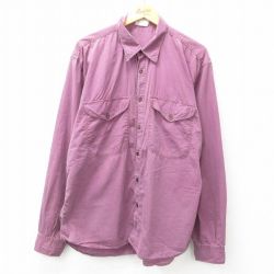 XL★古着 長袖 シャツ メンズ 紫 パープル 25jan16 中古 トップス