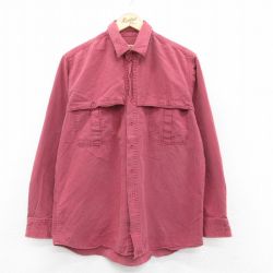 【50%OFF】L★古着 カベラス 長袖 シャツ メンズ 80年代 80s コットン エンジ 25jan18 中古 トップス