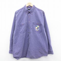 【20%OFF】XL★古着 長袖 シャツ メンズ 00年代 00s バッファロー 紫 パープル デニム 25jan18 中古 トップス