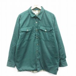 M★古着 HABAND 長袖 シャツ メンズ 緑 グリーン 25jan18 中古 トップス