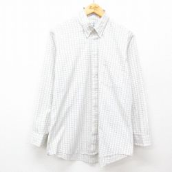 XL★古着 バンヒューセン 長袖 シャツ メンズ 00年代 00s ボタンダウン USA製 白他 ホワイト チェック 25feb06 中古 トップス