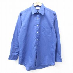 L★古着 シアーズ 長袖 シャツ メンズ 90年代 90s 紺 ネイビー ストライプ 25feb06 中古 トップス