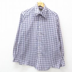 XL★古着 JCペニー 長袖 シャツ メンズ 70年代 70s 紺他 ネイビー チェック 25feb21 中古 トップス