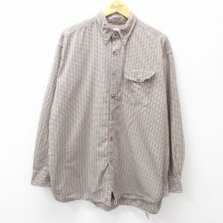 XL★古着 オービス ORVIS 長袖 シャツ メンズ 00年代 00s 大きいサイズ コットン ボタンダウン 紺他 ネイビー チェック 25feb21 中古 トップス