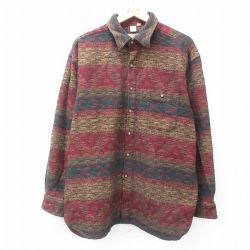 【50%OFF】XL★古着 THE TERRITORY AHEAD 長袖 シャツ メンズ 00年代 00s コットン 茶他 ブラウン 【spe】 25feb21 中古 トップス