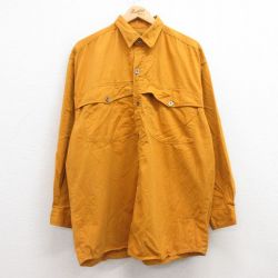 XL★古着 長袖 シャツ メンズ 90年代 90s 大きいサイズ コットン 黄 イエロー 25feb21 中古 トップス