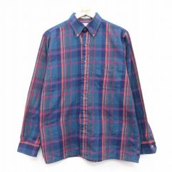 M★古着 アロー 長袖 シャツ メンズ 90年代 90s ボタンダウン 紺他 ネイビー チェック 25feb21 中古 トップス