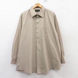 XL★古着 長袖 シャツ メンズ 00年代 00s 大きいサイズ ロング丈 ベージュ カーキ 25feb21 中古 トップス