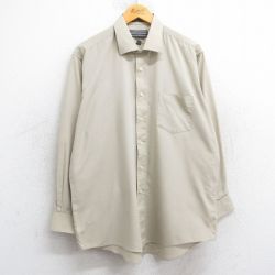 XL★古着 長袖 シャツ メンズ 90年代 90s ベージュ カーキ 25feb26 中古 トップス