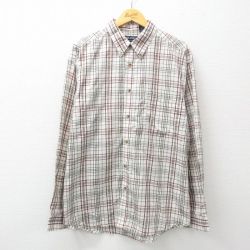 XL★古着 ピューリタン 長袖 シャツ メンズ 00年代 00s 大きいサイズ ボタンダウン ベージュ他 カーキ チェック 25feb26 中古 トップス