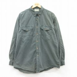 【50%OFF】XL★古着 セントジョンズベイ 長袖 シャツ メンズ 90年代 90s コットン ボタンダウン 緑 グリーン 25feb26 中古 トップス