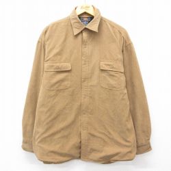 XL★古着 ルート66 長袖 シャツ メンズ 00年代 00s 茶 ブラウン 内側フリース 25feb27 中古 トップス