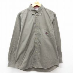 L★古着 ビューグルボーイ 長袖 シャツ メンズ 00年代 00s コットン ボタンダウン 濃緑系 グリーン 25feb27 中古 トップス