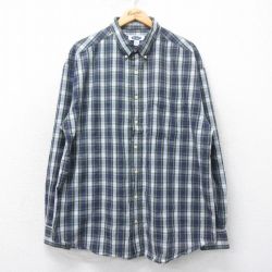 XL★古着 オールドネイビー OLD NAVY 長袖 シャツ メンズ 00年代 00s コットン ボタンダウン 緑他 グリーン チェック 25feb27 中古 トップス