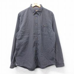 XL★古着 ボストントレーダーズ 長袖 シャツ メンズ コットン ボタンダウン 紺他 ネイビー チェック 25feb27 中古 トップス