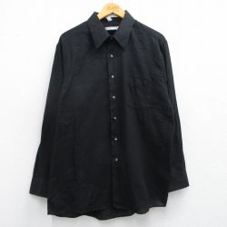 XL★古着 長袖 シャツ メンズ 黒 ブラック 25feb28 中古 トップス