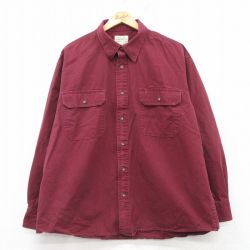 XL★古着 カベラス 長袖 シャツ メンズ 大きいサイズ コットン エンジ 25mar01 中古 トップス