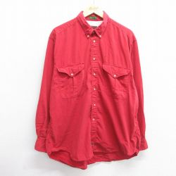 XL★古着 ボストントレーダーズ 長袖 シャツ メンズ 00年代 00s 大きいサイズ コットン ボタンダウン 赤 レッド 25mar01 中古 トップス