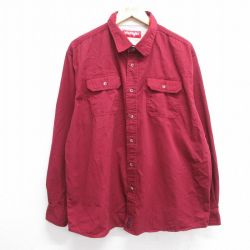 【50%OFF】XL★古着 ラングラー Wrangler 長袖 シャツ メンズ 大きいサイズ コットン エンジ 25mar01 中古 トップス