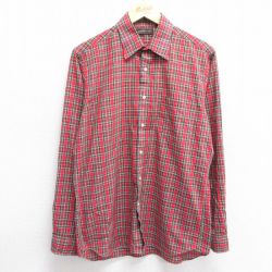 M★古着 長袖 シャツ メンズ 90年代 90s 赤他 レッド チェック 25mar01 中古 トップス