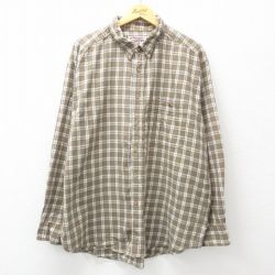 XL★古着 ラングラー Wrangler 長袖 シャツ メンズ 大きいサイズ ボタンダウン 緑系他 グリーン チェック 25mar01 中古 トップス