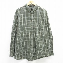 【50%OFF】XL★古着 ピューリタン 長袖 シャツ メンズ 00年代 00s 大きいサイズ ボタンダウン 緑他 グリーン チェック 25mar03 中古 トップス