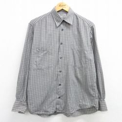 L★古着 長袖 シャツ メンズ 90年代 90s イタリア製 グレー他 チェック 25mar03 中古 トップス