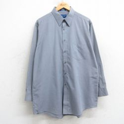 XL★古着 タウンクラフト 長袖 シャツ メンズ 90年代 90s ロング丈 グレー 25mar04 中古 トップス